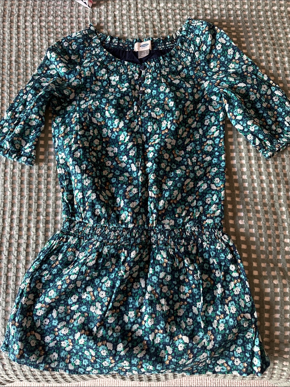 Old Navy Teal Floral Girls Romper